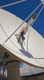 Satellite PPM Maintenance Hartebeespoort ongoing maintenance and painting on telecom satellite structure