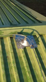 lifeline installation South Africa with base plate and cable connection on metal roof