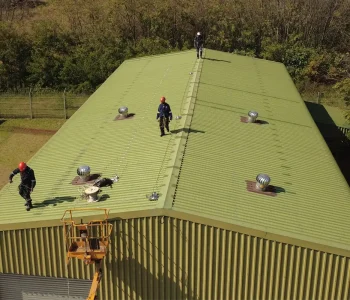roof lifeline systems South Africa shown across metal roof at CNG Holdings